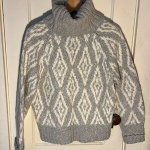 JCrew chunky alpaca diamond turtleneck sweater EUC